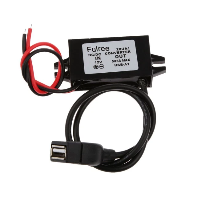 Convertisseur DC-DC 12V Vers 5V 3A Étanché – Adaptateur USB Abaisseur Montage Panneau Avec Trous De Vis
