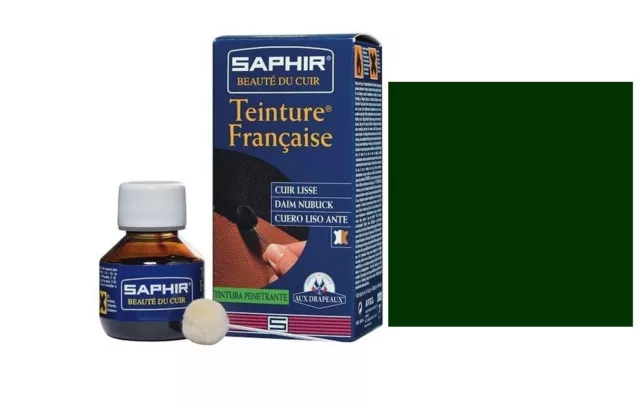 Teinture Francaise  Base Vert Fonce 20 Cuir Lisse Daim Nubuck Saphir Avel