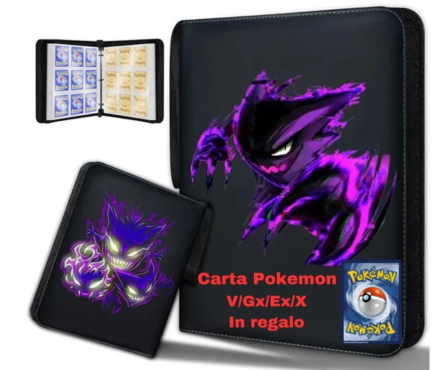 ALBUM RACCOGLITORE PORTA Carte Per Pokemon Libro 9 Tasche Tipo Gengar ...
