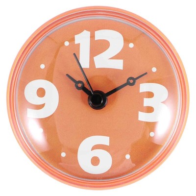 cameretta dei bambini rotondo diametro 7 cm vasca da bagno Yosoo arancione orologio da doccia impermeabile cucina ventosa numeri arabi quadrante digitale grande display per bagno 