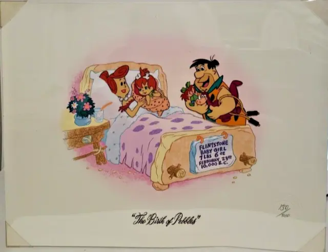 Hanna-Barbera "The Birth of Pebbles" Limited Edition Flintstones Animation Art