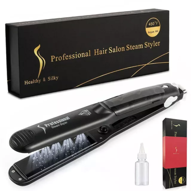 Professional Steam Hair Straightener Ceramic Vapor Argan Oail Hair Flat Iron