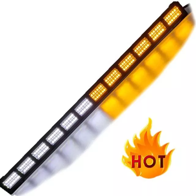 1x 108LED Car Emergency Strobe Flashing Warning Lamp Fog Light Bar Yellow/white