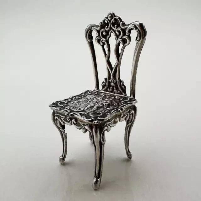 Novità Sedia Miniatura Cherubini Argento Sterling Birmingham 1958 A Marston & Co