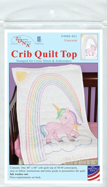 2er-Pack Jack Dempsey gestempelt weiß Quilt Krippe Top 40""x60""-Einhorn -4060 921