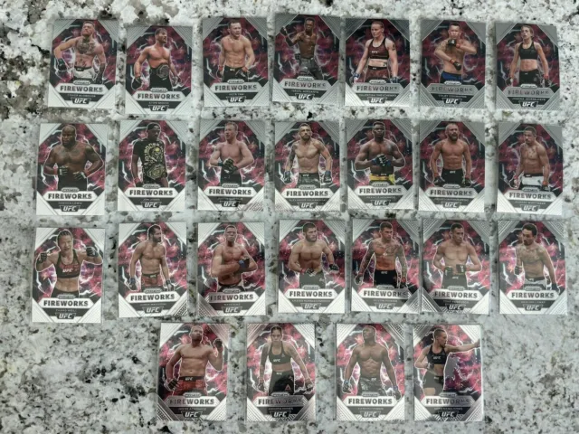 2021 Panini Prizm UFC Debut Series Complete Fireworks Insert Set 25 Card Lot