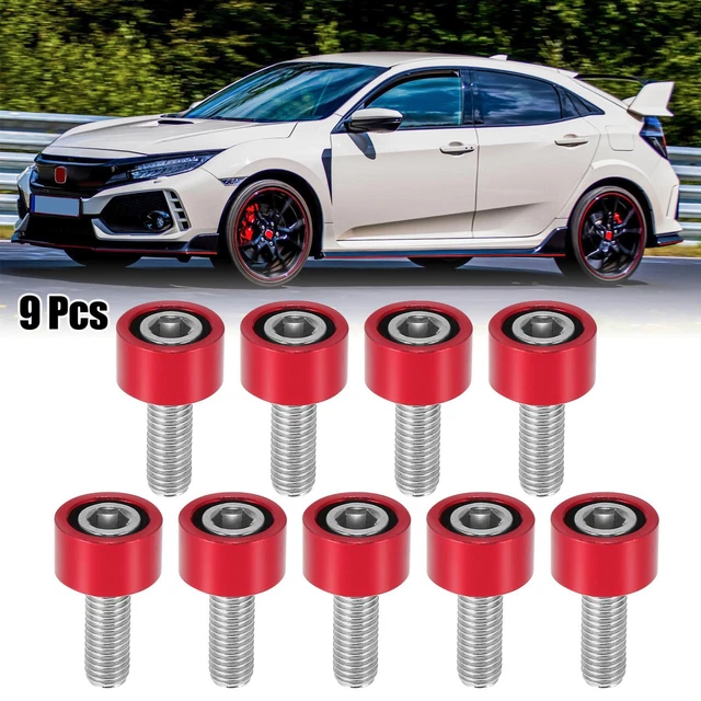 9pcs M8x1.25 Exhaust Header Manifold Cup Washers Bolts Red for Honda for Acura