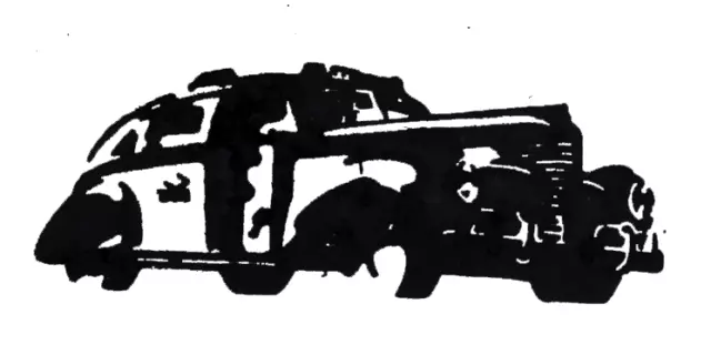 Vintage Metal Letterpress Print Block AUTOMOBILE CAR TAXI ART DECO L