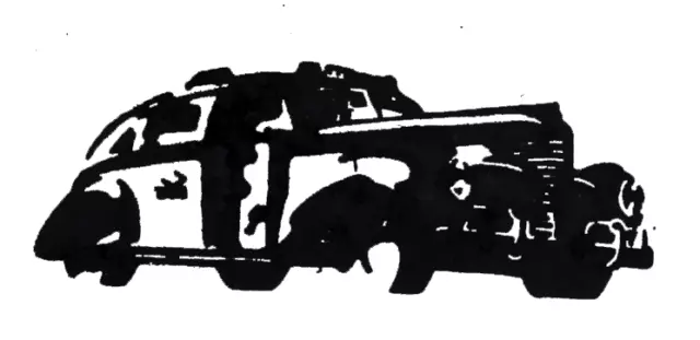 Vintage Metal Letterpress Print Block AUTOMOBILE CAR TAXI ART DECO S