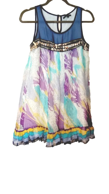 Perfect ChiffonHawaiian Mini Dress With Jewels Small Dress New