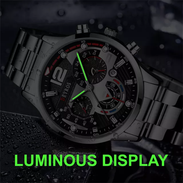Men's Quartz luxury Watch Montre in Stainless Steel, Luminous, business casual 3
