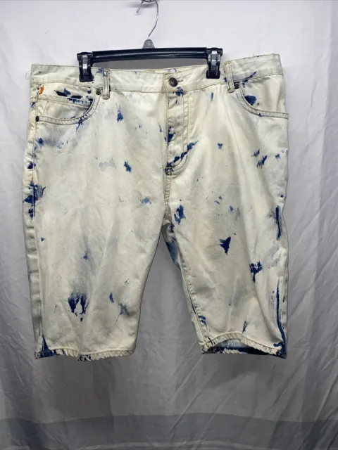 Robin’s Jeans Mens Jean Shorts Flap bleached/acid washed denim Size 42 A wéd.zxc