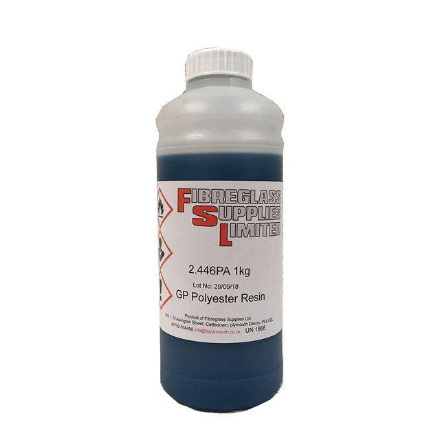 PREMIUM POLYESTER RESIN 1kg. Lloyds Approved GRP Fibreglass. Catalyst ...