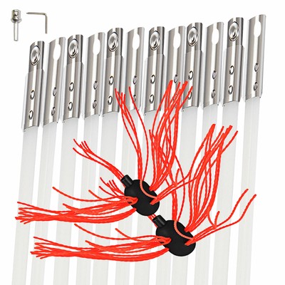 CANNA VEVOR Spazzacamino di Aste in Nylon 7m Kit Spazzole per Pulizia di Canna Fumaria 