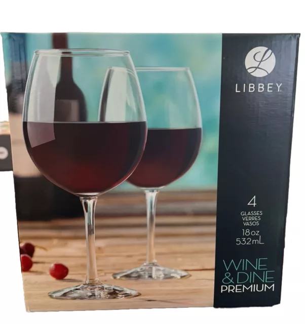 Libbey Glasses 15.5 oz Red Wine 4 Pack - New In Box