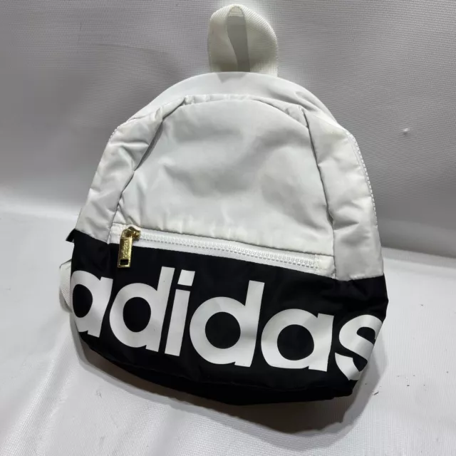 Adidas Core Mini Backpack White Gold  Black Small Compact Travel Bag Day Pack