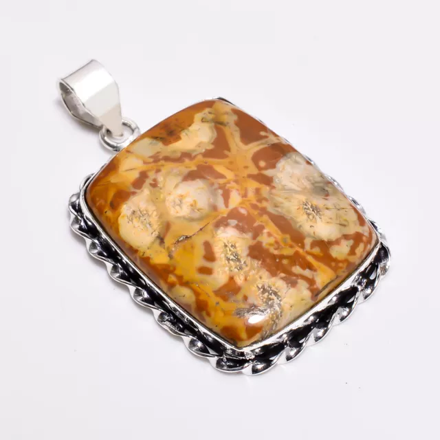 Birds Eye Jasper Vintage Style Handmade 925 Sterling Silver Pendant 2.2" GSR2068