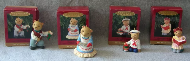 4 Hallmark Keepsake Ornaments"The Bearingers"Mama, Papa, Abearnathy, Bearnadette