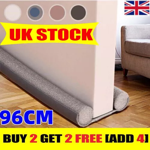 UK Seal Strip Waterproof Draught Excluder Stopper·Double Foam Door Bottom·Guard