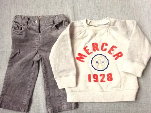 Lote Ropa Bebé Niño Pantalones de Terciopelo Y Sudadera Bout ' Chou Et H&m 12