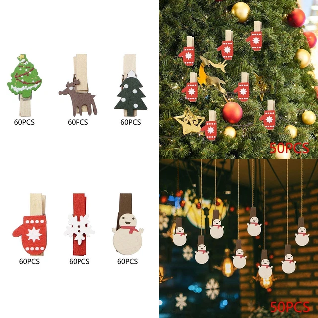 Pinces à clipser Piquets en bois avec épingles, Netspower 50 pièces Pinces à bois pour cartes Notes Photos École Bureau Artisanat