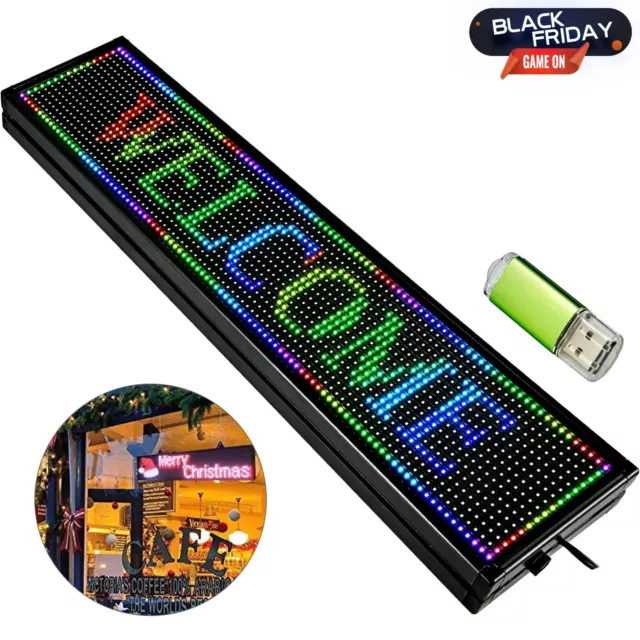 LED Display Laufschrift Leuchtschild Tattoo Leuchtreklame Werbung 101x20CM