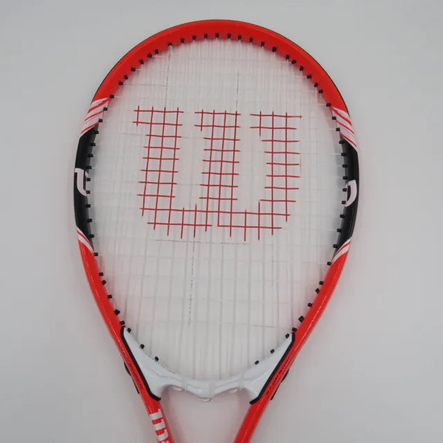 Wilson Federer Stop Shock Tennis Racket US 4 3/8 Eur 3 Neon Red Frame Stabilizer 3