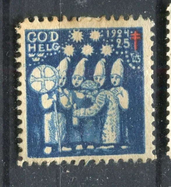 SWEDEN; 1924 early God Helg Christmas Charity Stamp fine used value