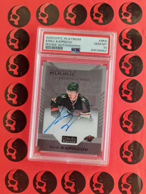 2020-21 Kirill Kaprizov PSA 10 Platinum Rookie Auto #R- KK O-Pee-Chee RC OPC