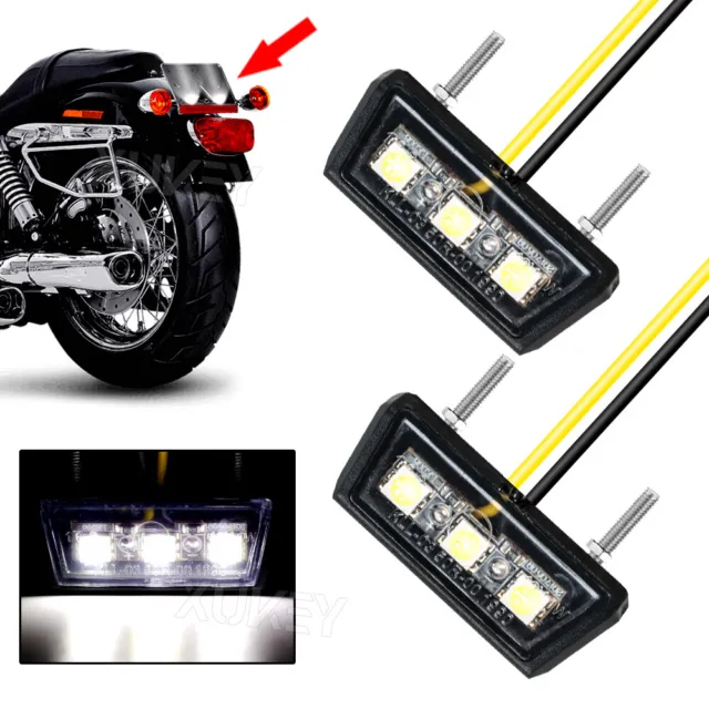 x2 Motorrad LED Mini Kennzeichenbeleuchtung Nummernschild Beleuchtung Auto PKW