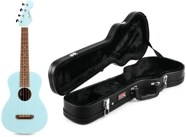 Fender Avalon Tenor Ukulele - Daphne Blue + Gator GWE-UKE-TEN Value Bundle