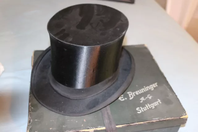 Antiker Zylinder Hut Chapeau Claque Klappzylinder Top Hat Gr 55 / 56  Breuninger