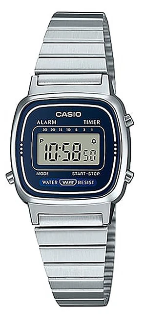 Montre Numérique Casio Pour Femme LA-670WA-4DF - Design Rétro Argenté - Neuve Avec étiquettes Et Boîte
