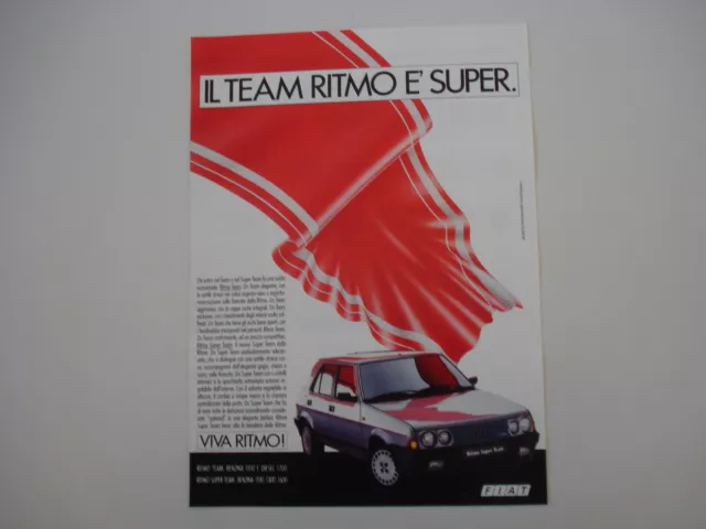 advertising Pubblicità 1986 FIAT RITMO SUPER TEAM