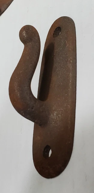 7 Old Antique Iron Hook Wall Nautical ? Special Use? Vintage 4"L Heavy Duty 5