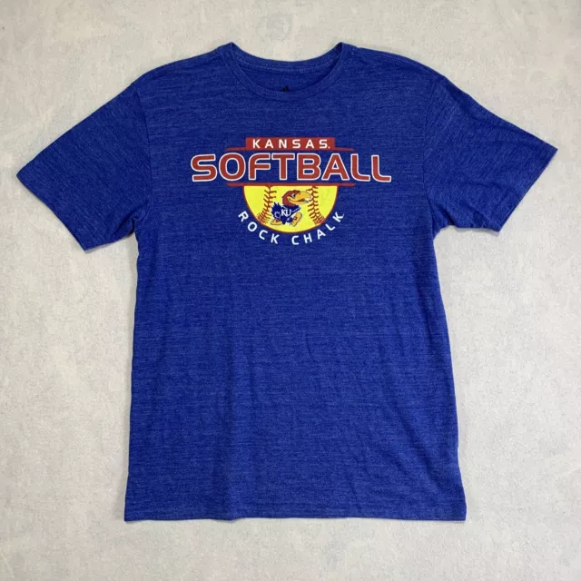 University Of Kansas Jayhawks T Shirt Women's Small Softball Rock Chalk Adidas