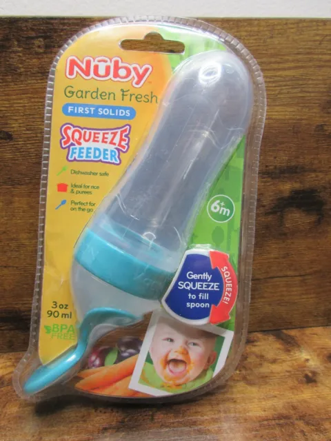 Nuby Garden Fresh Silicone Squeeze Feeder with Spoon and Hygienic Cover, Colors