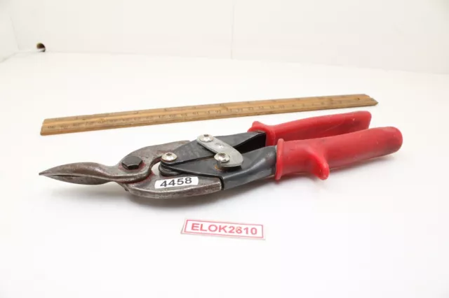 MAC Tools TS2 10" Red Rubber Handle Cuts Left  Straight Tin Snips USA