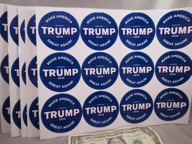 Wholesale Lot 24 Donald Trump Make America Great Again Lapel Stickers President