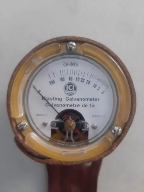 Vintage Blasting Galvanometer, Leather belt holder