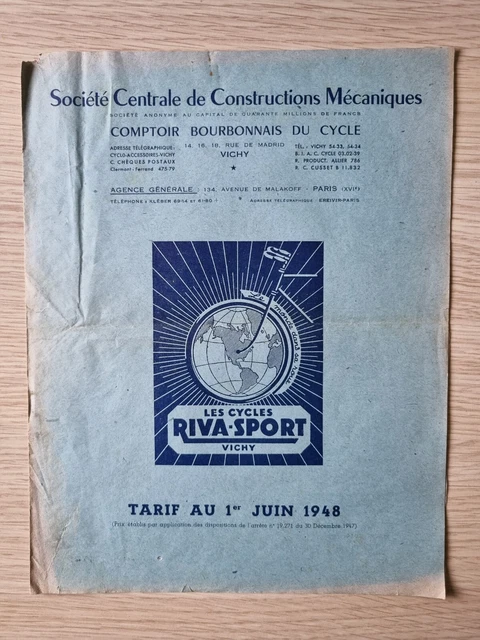 Catalogue Publicitaire ALCYON 1934 - Motos 350 CC SUPERSPORT Et Vélos Tour De France