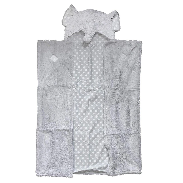 Super Soft Baby Animal Hooded Blanket 100cm x 75cm - Elephant