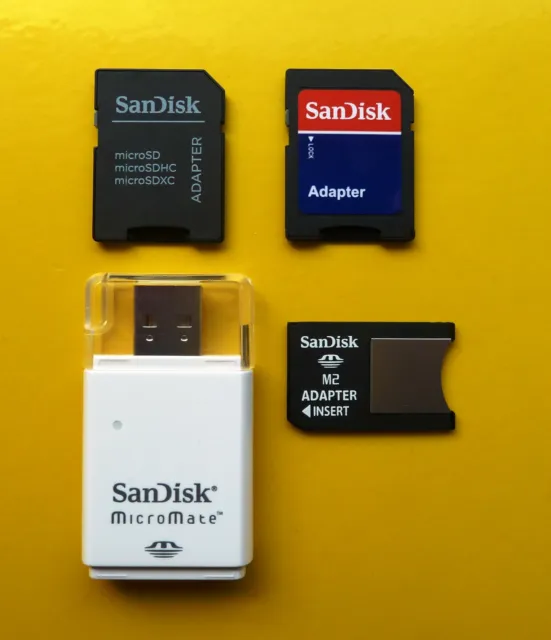 NUEVO: adaptador SanDisk | M2 a MS Pro Duo | microSD a SD | Pro Duo M2 a USB