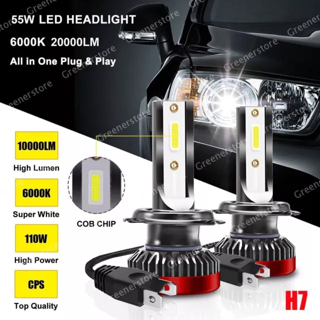 GABRIELLE 4pcs 1860 H7 80W haute puissance LED antibrouillard lampe phare  de voiture ampoule 6000K lumiere