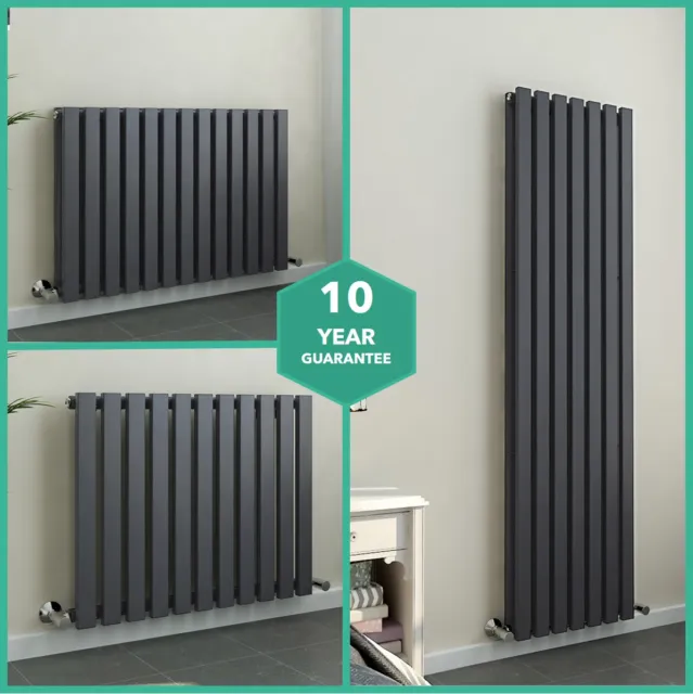 Vertical Horizontal Column Designer Flat Panel Heating Radiators Dark Grey