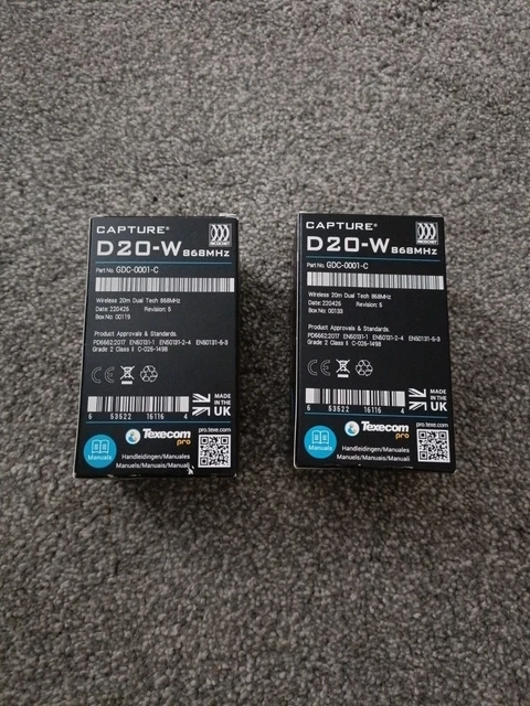 Detector DT inalámbrico Texecom Ricochet Capture GDC-0001 D20-W