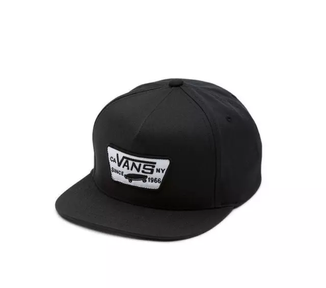 VANS Full Patch Snapback Baseball Hat Cap Skate Surf - True Black