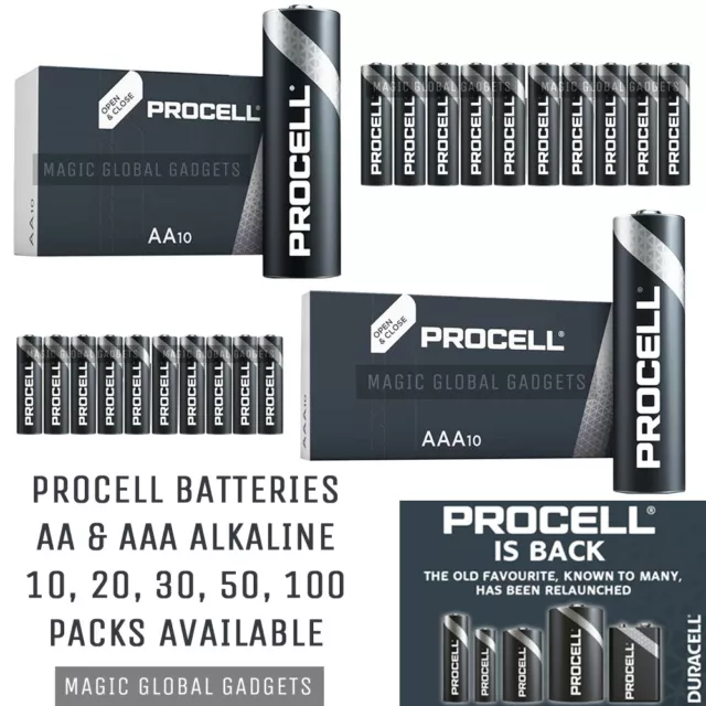 Duracell Procell Industrial Aa & Aaa Alkaline Batteries Lr03 Lr6 Expiry 2033