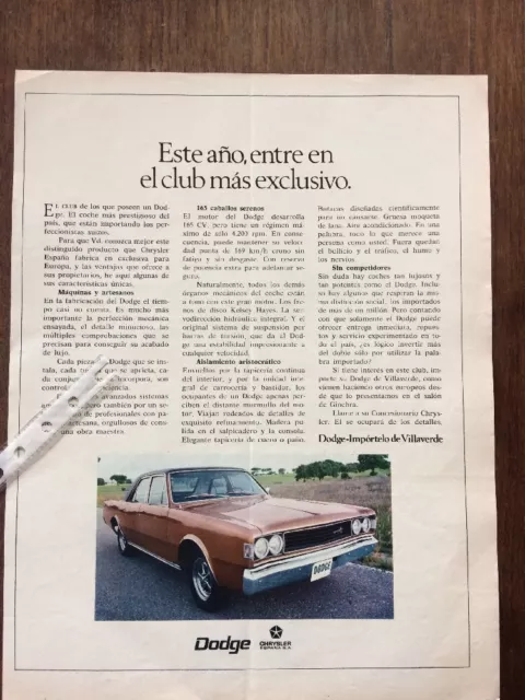 Publicidad automovil Dodge Dart 3700 GT