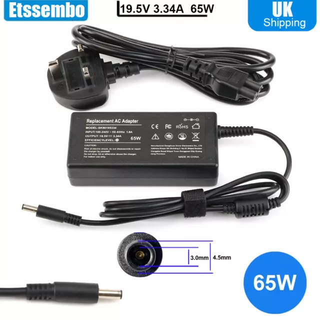 65W 19.5V 3.34A Charger laptop Adapter For Dell Inspiron 14 15 17 Power supply